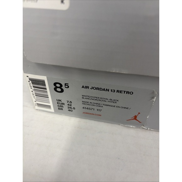 Jordan Air Jordan 13 Retro Hyper Royal White Blue Black Leather 414571-117 8.5 main image 10